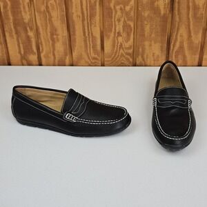 FootJoy Leather Driving Moccasin Mens 10.5 M Penny Loafer Black Slip On Shoes
